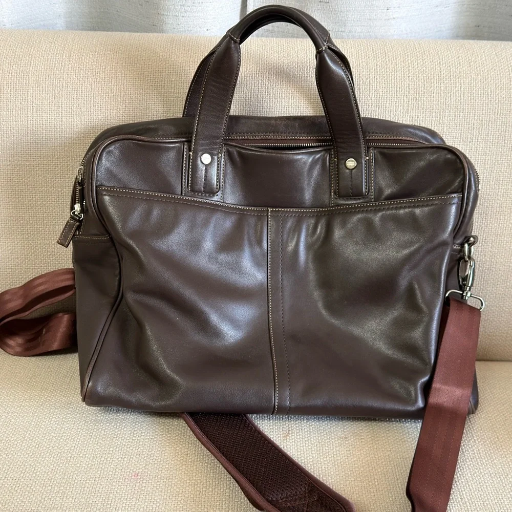 Coach brown leather briefcase